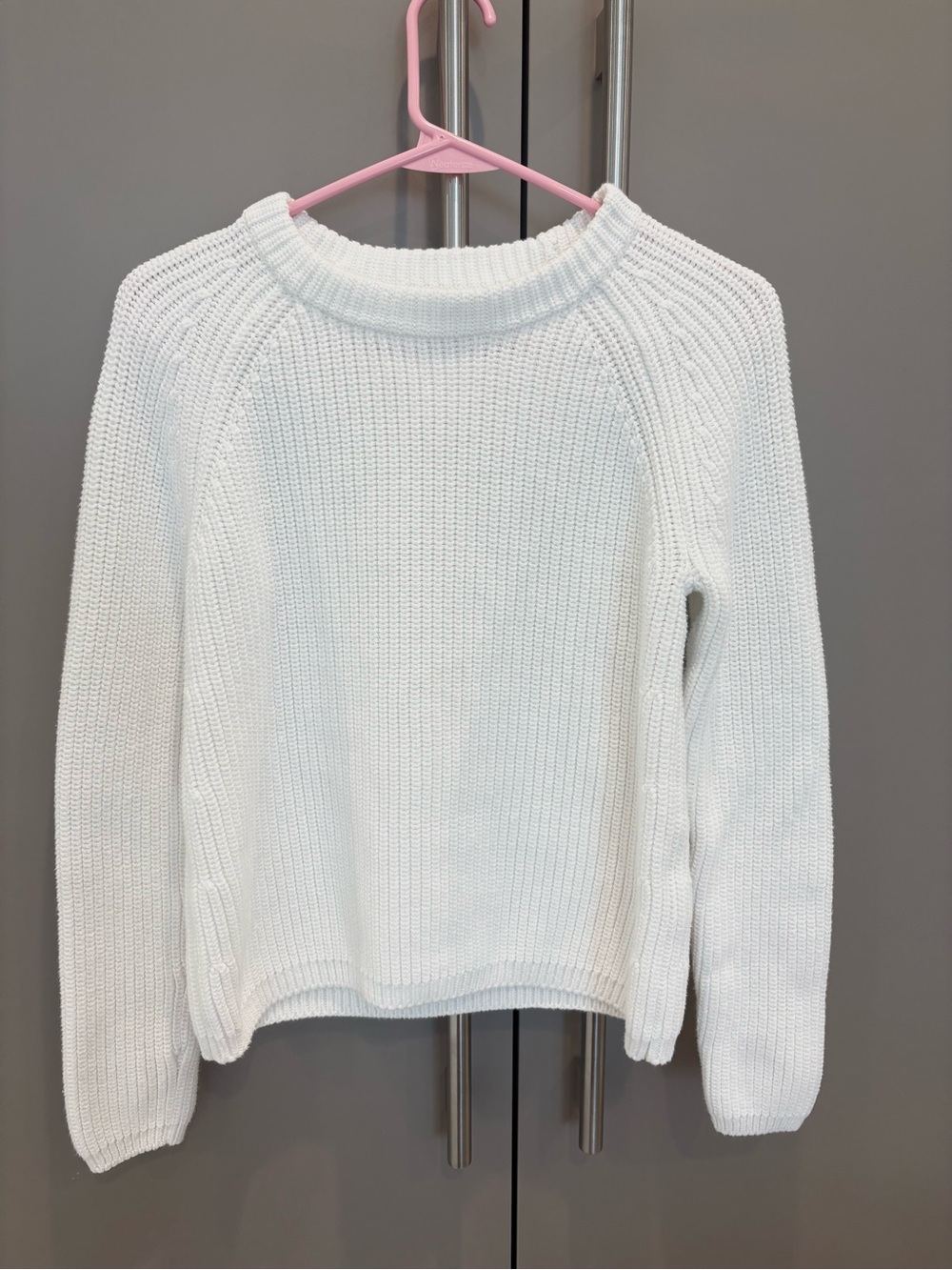 Quince 100% Organic Cotton Fisherman Crew Sweater Ivory Small